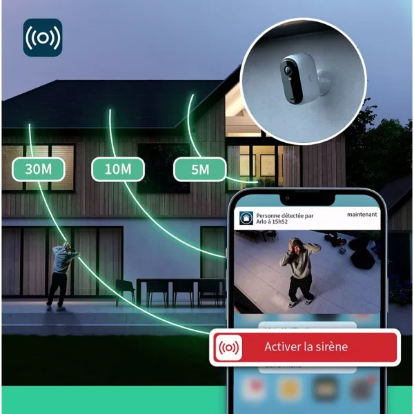 caméra de surveillance arlo 3 caméras essential 2k