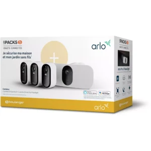 caméra de surveillance arlo wifi essential 3 cameras + 1 floodlight