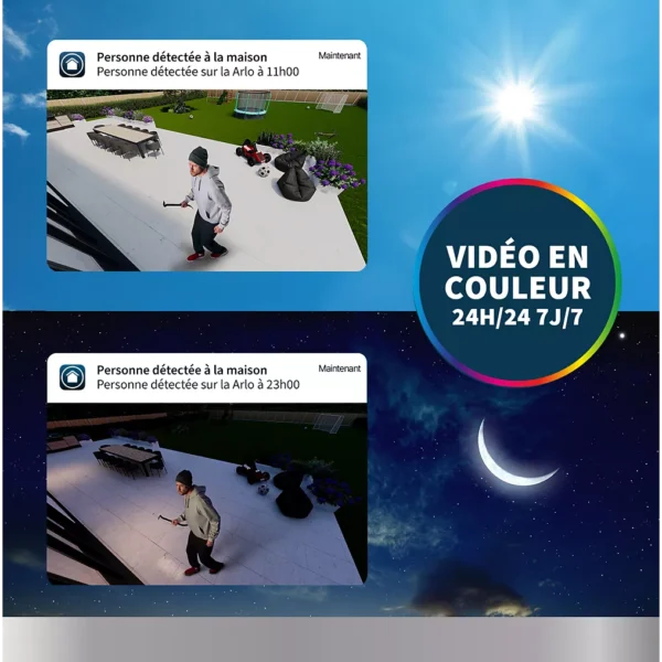 caméra de surveillance arlo wifi essential 3 cameras + 1 floodlight