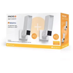 caméra de surveillance netatmo wifi pack 2 blanches avec sirène
