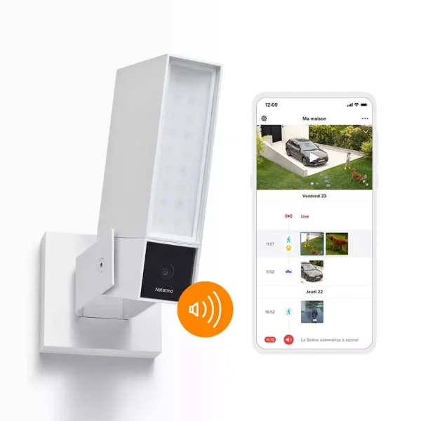 caméra de surveillance netatmo wifi pack 2 blanches avec sirène