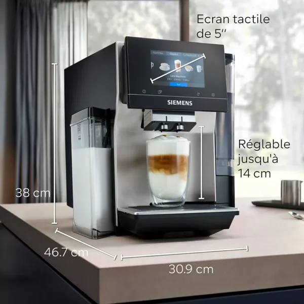 expresso broyeur siemens eq700 integral inox silver/noir tq713r03