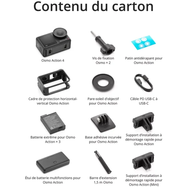 caméra sport dji osmo action 4 adventure combo