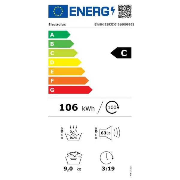 sèche linge pompe à chaleur electrolux ew8hi9593dg