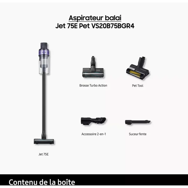 aspirateur balai samsung jet 75e pet vs20b75bgr4