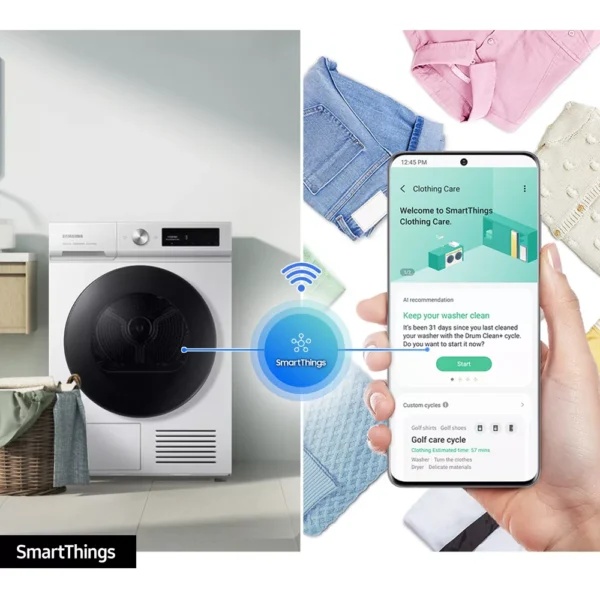 sèche linge pompe à chaleur samsung dv90bb7445gws3 bespoke ai
