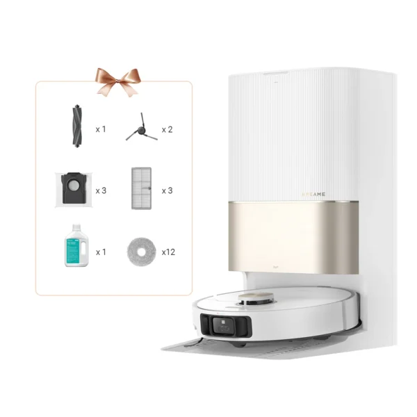 robot aspirateur laveur dreame x40 ultra complete blanc